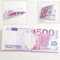 Novel Cute Foldable Neutral Euro Banknote Wallet with 500 Value Pattern